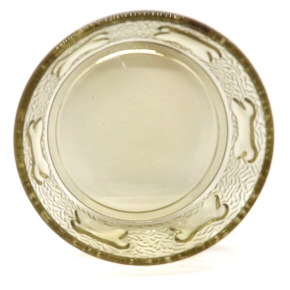 Dog Cat Glass Food Bowl Dish Bone Pattern Smoke Color 5" Dia. NEW - Picture 4 of 4